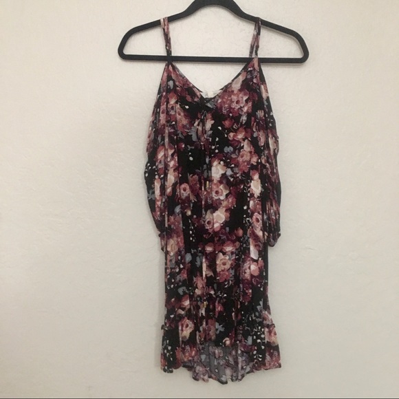 floral cold shoulder mini dress! - Picture 1 of 6